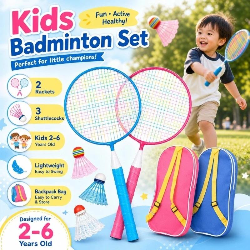 Badminton League - Детские ракетки для бадминтона, 2 шт.,